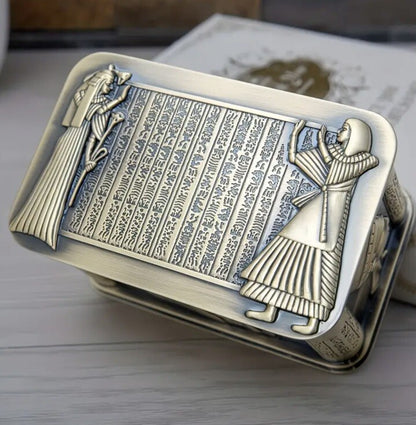 Egyptian Themed Coin Storage Box Chest Tomb Luxury Heavy Metal Tin Design