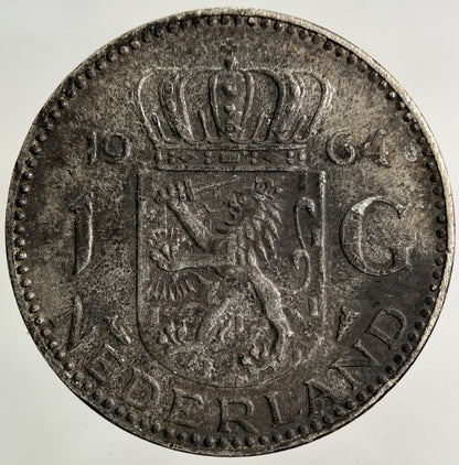1964 Netherlands 1 Gulden Silver Coin | Fine Collectable Grade