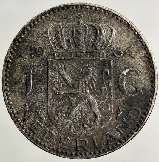 1964 Netherlands 1 Gulden Silver Coin | Fine Collectable Grade
