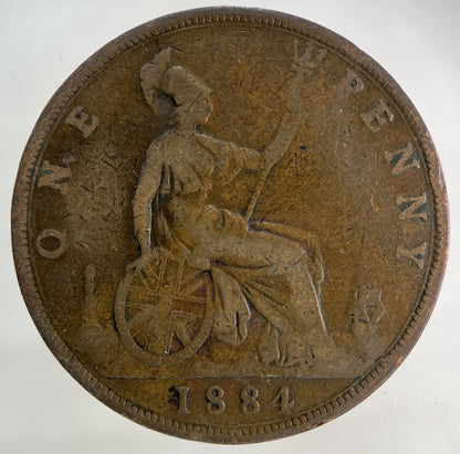 1884 Victoria One Penny Coin | Collectable Grade