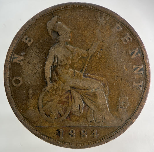 1884 Victoria One Penny Coin | Collectable Grade