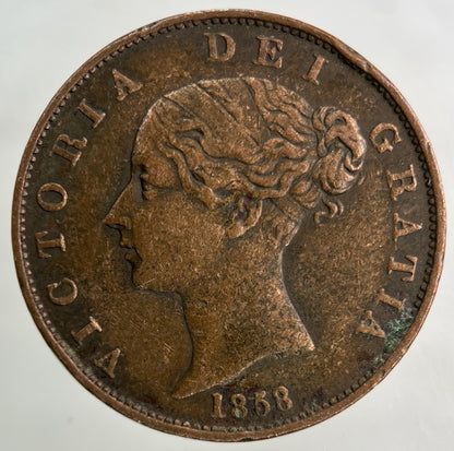1858 Victoria Half - Penny Coin | Fine Collectable Grade