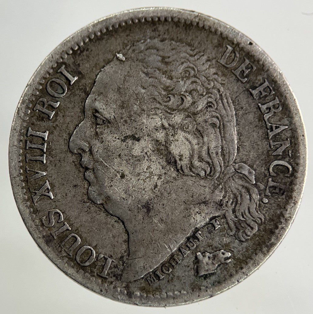 1822 France 1/2 Half Franc Silver Coin | Very High Grade