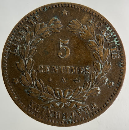 1879 France 5 Centimes Coin | Fine Collectable Grade