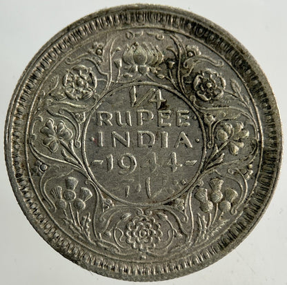1944 India Quarter 1/4 Rupee Silver Coin | Fine Collectable Grade