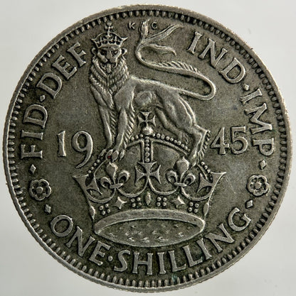 1945 George VI Shilling Silver Coin | Fine Collectable Grade