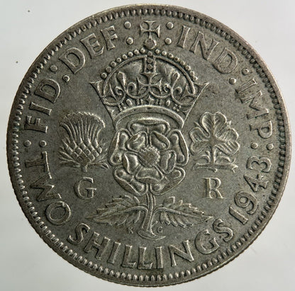 1943 George VI Florin Silver Coin | Fine Collectable Grade