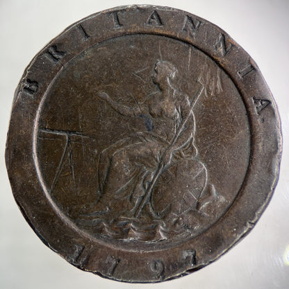 1797 George III 3rd Cartwheel Two - pence Coin | Fine Collectable Grade