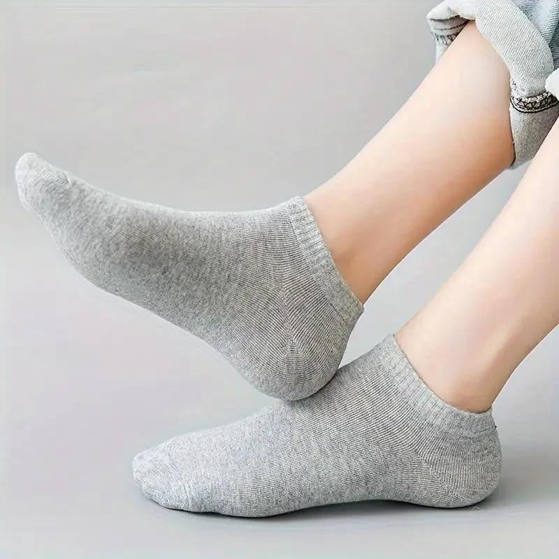 1 Pair Womens Trainer Grey Ankle Socks Invisible Cotton Low Cut Sports Socks
