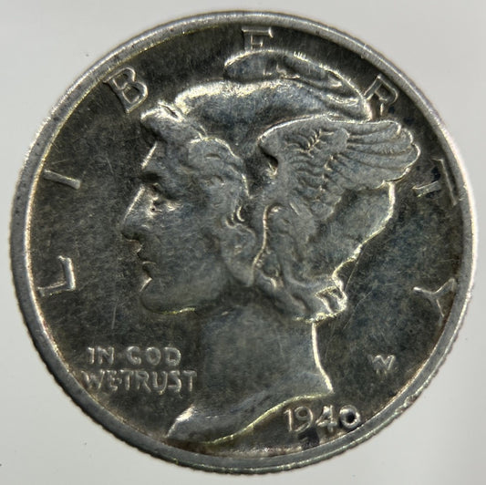 1940 US USA Mercury Dime Silver Coin | Fine Collectable Grade