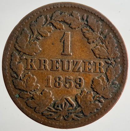 1859 Austria 1 One Kreuzer Coin | Fine Collectable Grade | a8332