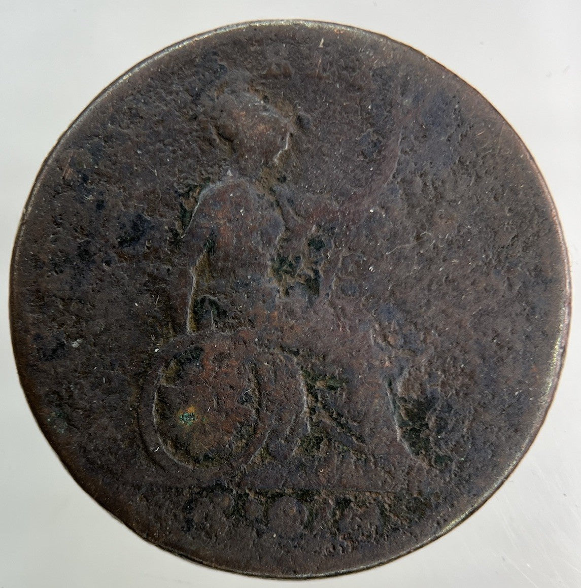 British George IV Half - Penny Coin | Worn Grade