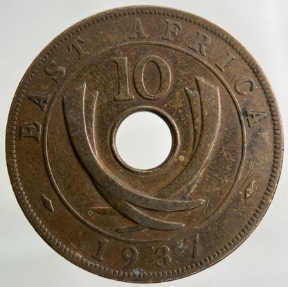 1937 East Africa Ten Cents Coin | Fine Collectable Grade