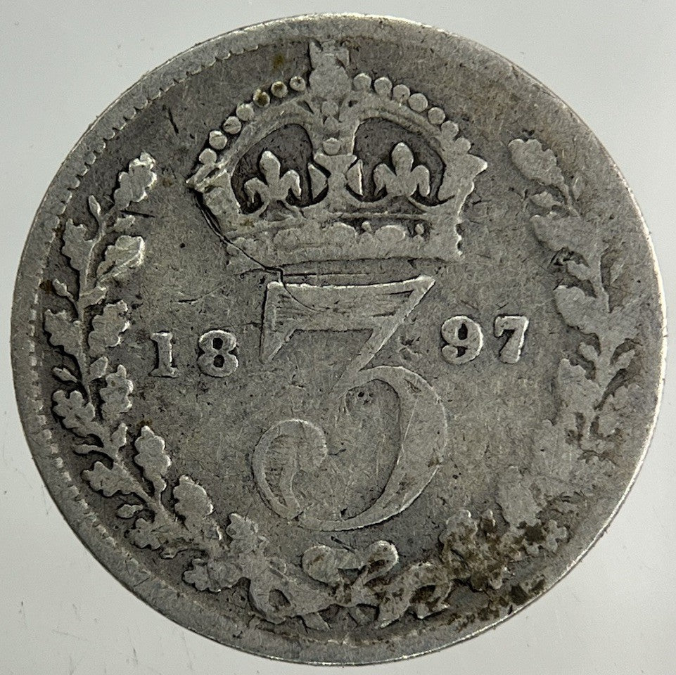 1897 Victoria Threepence Silver Coin | Collectable Grade