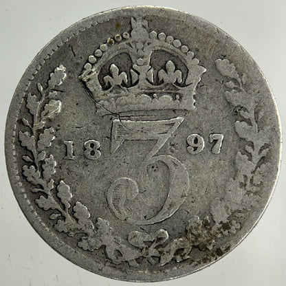 1897 Victoria Threepence Silver Coin | Collectable Grade