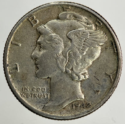 1942 US USA Mercury Dime Silver Coin | Very High Grade