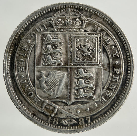1887 Victoria Sixpence Silver Coin | Very High Grade