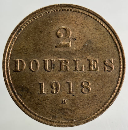 1918 Guernsey 2 Doubles Coin | Very High Grade