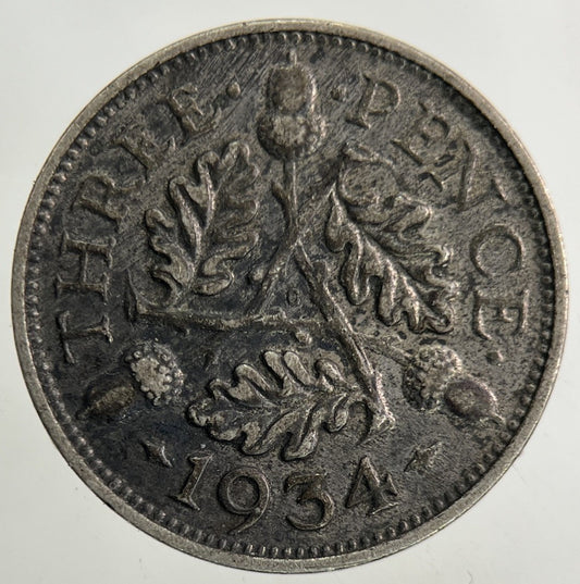 1934 George V Threepence Silver Coin | Collectable Grade
