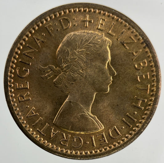 1954 Elizabeth II 2nd Wren Farthing Coin | Very Fine Grade