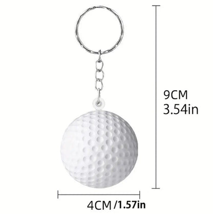 Mini White Golf Ball Shaped Keyring Premium Keychain Gift UK
