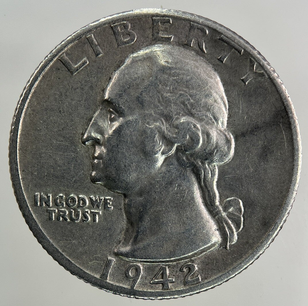1942 - S US USA Quarter Dollar Silver Coin | Very High Grade