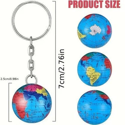 Mini Globe World Shaped Keyring Keychain Gift UK