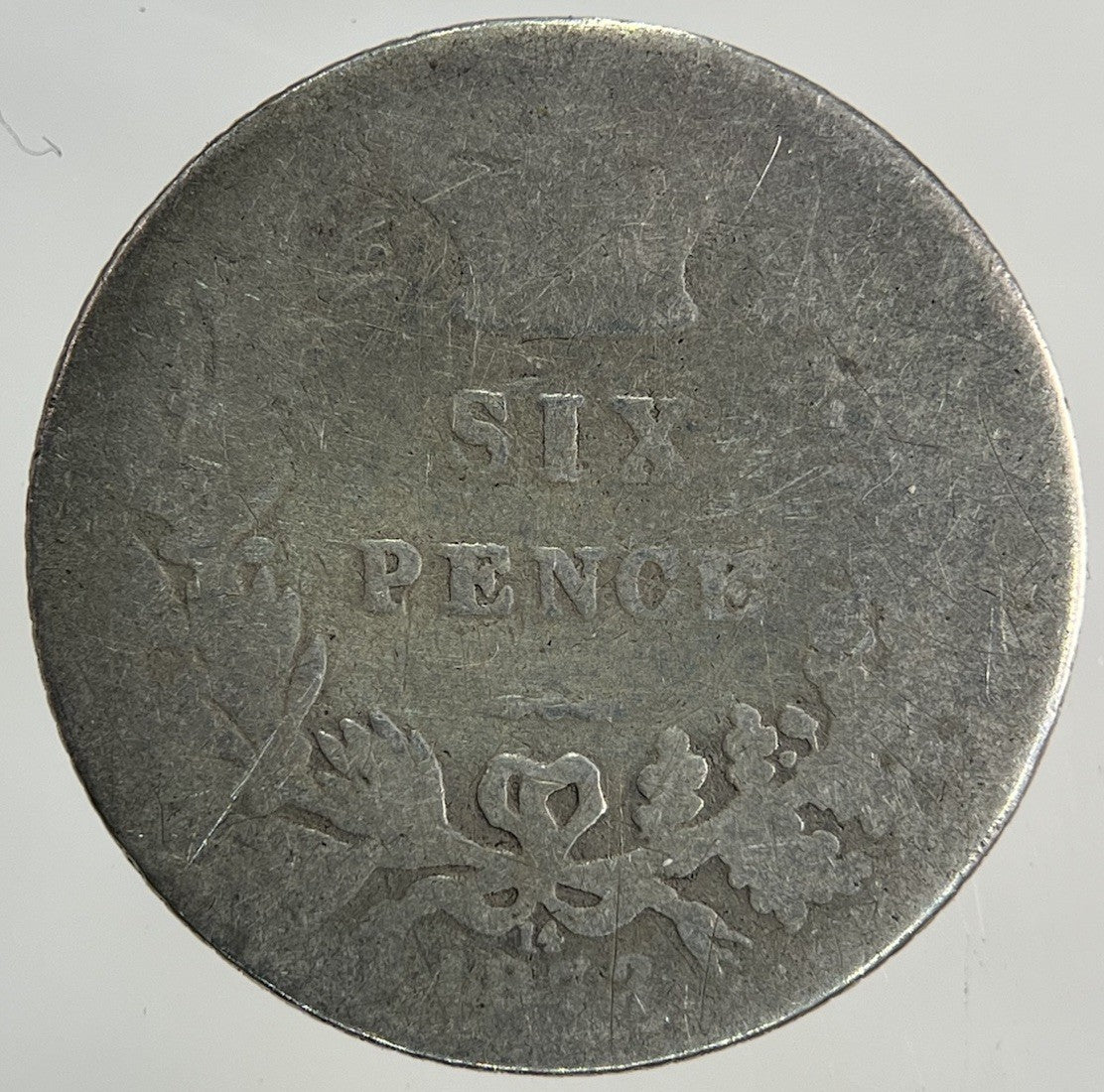 1872 Victoria Sixpence Silver Coin | Worn Grade