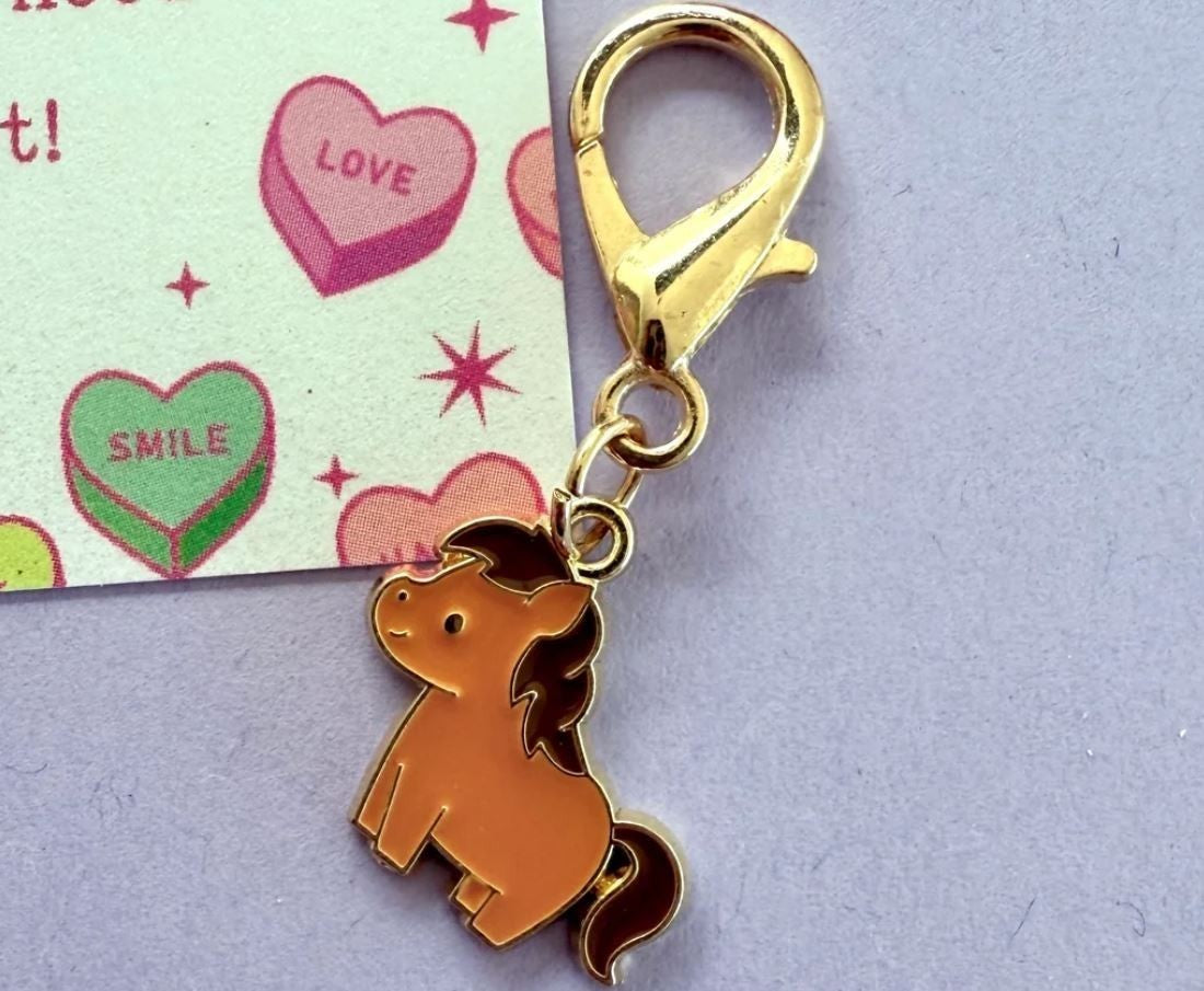 Mini Metal Pony Horse Charm Shaped Keyring Premium Keychain Gift UK