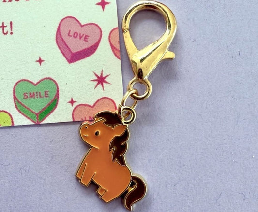 Mini Metal Pony Horse Charm Shaped Keyring Premium Keychain Gift UK