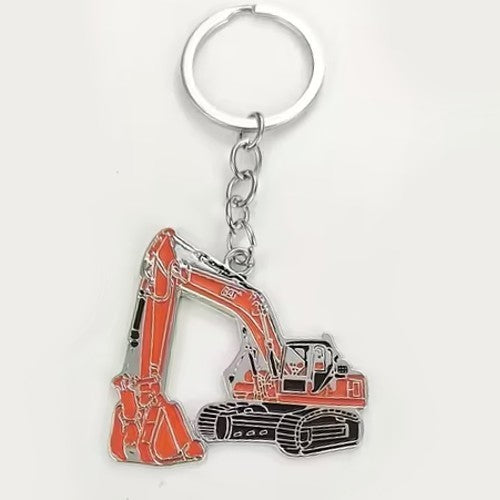 Mini Orange Builder Construction Excavator Digger Truck Keyring Keychain Gift UK