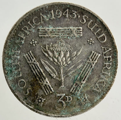 1943 South Africa Threepence Silver Coin | Very High Grade