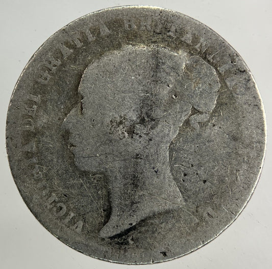 1877 Victoria Sixpence Silver Coin | Worn Grade