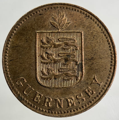 1918 Guernsey 2 Doubles Coin | Very High Grade