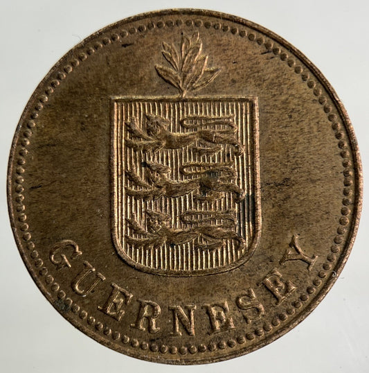 1918 Guernsey 2 Doubles Coin | Very High Grade