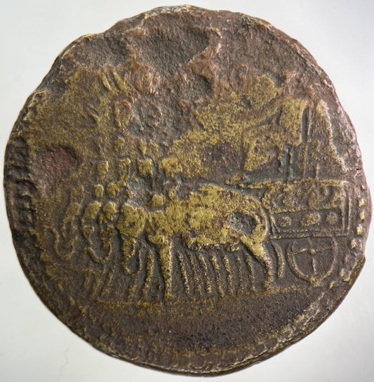 Large 3.5cm Roman Tiberius 14 - 37 AD Brass Sestertius Medal Coin Elephant Chariot