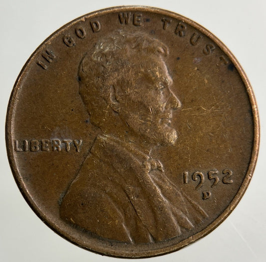 1952 - D US USA Lincoln One Cent Coin | Collectable Grade