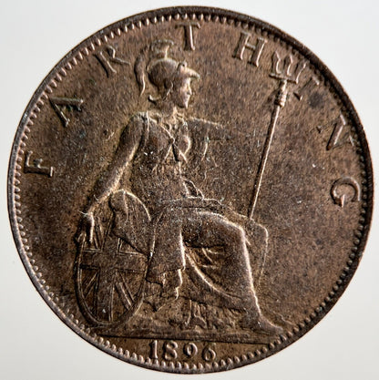 1896 Victoria British Farthing Coin | Very High Grade