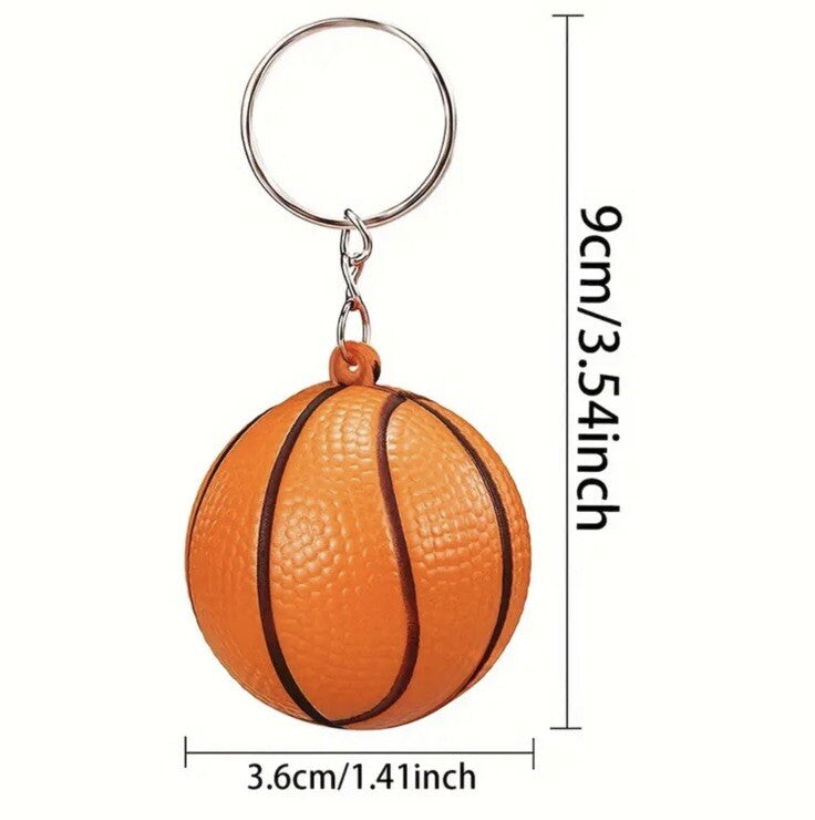 Mini American Basketball Sports Ball Shaped Keyring Premium Keychain Gift UK