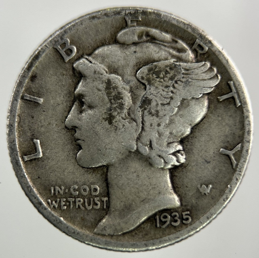 1935 US USA Mercury Dime Silver Coin | Fine Collectable Grade
