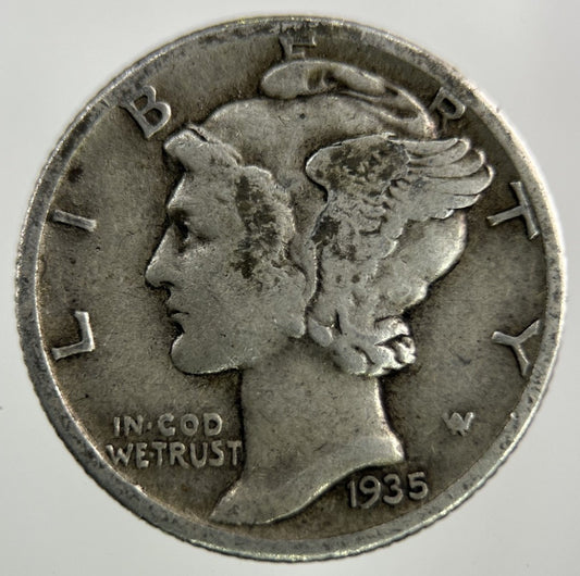 1935 US USA Mercury Dime Silver Coin | Fine Collectable Grade