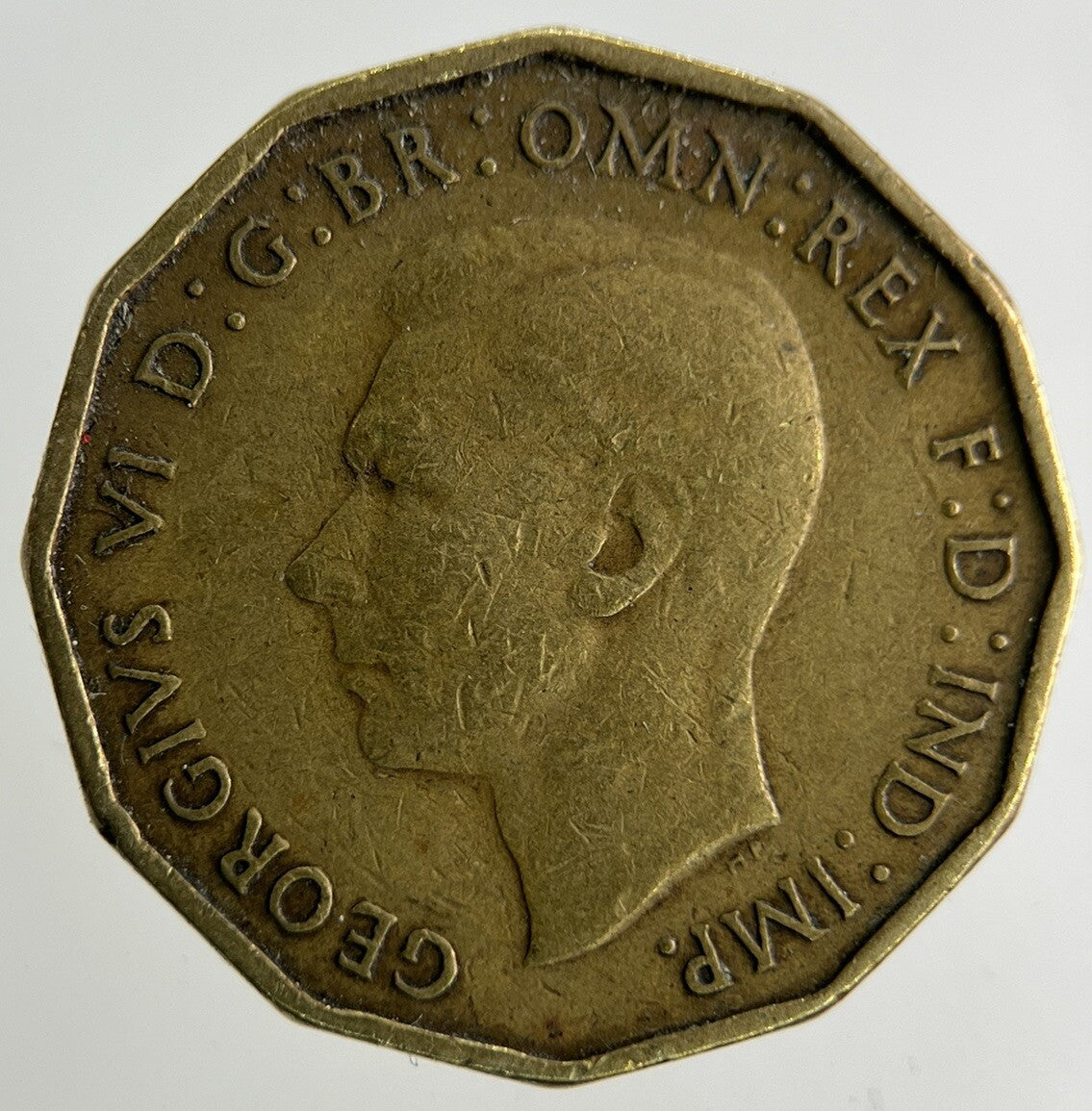 1937 George VI Brass Threepence Coin | Fine Collectable Grade