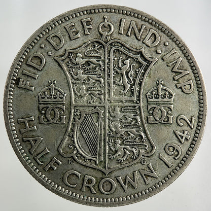 1942 George VI Half - Crown Silver Coin | Fine Collectable Grade