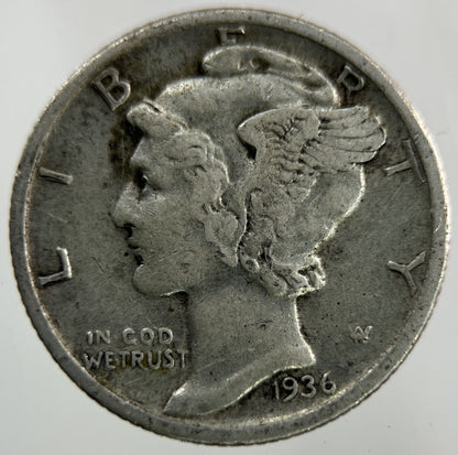 1936 US USA Mercury Dime Silver Coin | Collectable Grade
