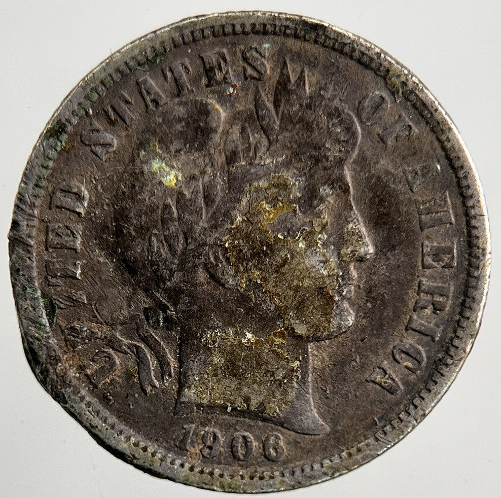 1906 US USA Barber One Dime Silver Coin | Collectable Grade | a5519