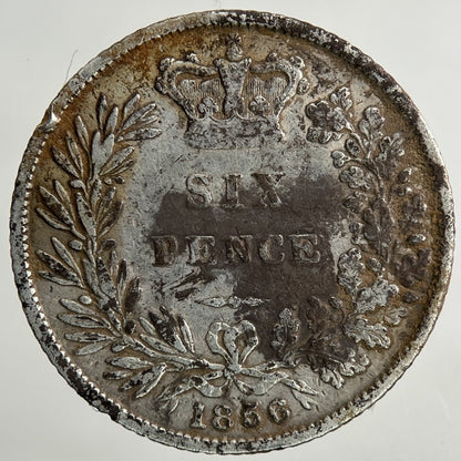 1856 Victoria Sixpence Silver Coin | Fine Collectable Grade