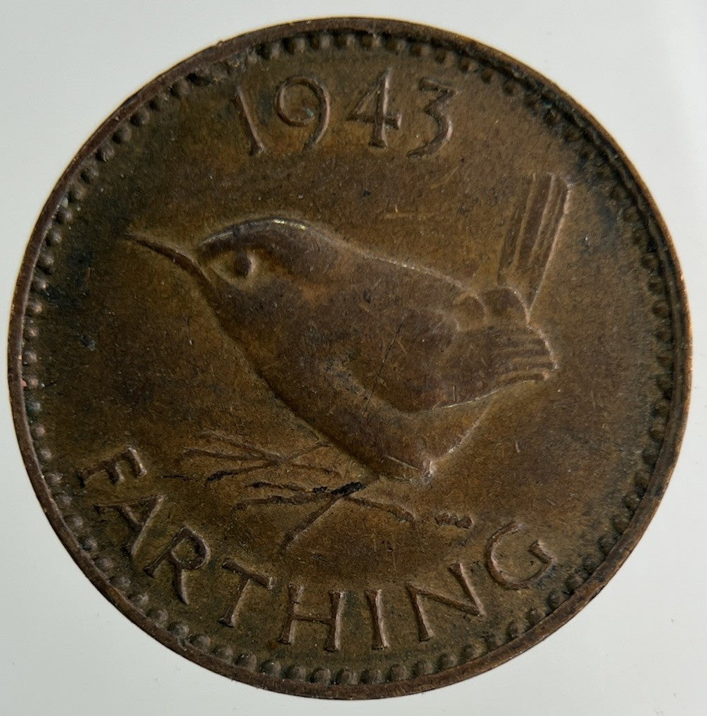 1943 George VI Wren Farthing Coin | Collectable Grade