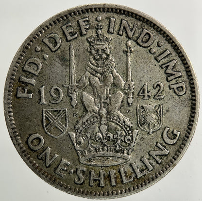 1942 George VI Shilling Silver Coin | Fine Collectable Grade