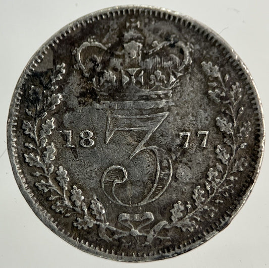 1877 Victoria Threepence Silver Coin | Fine Collectable Grade