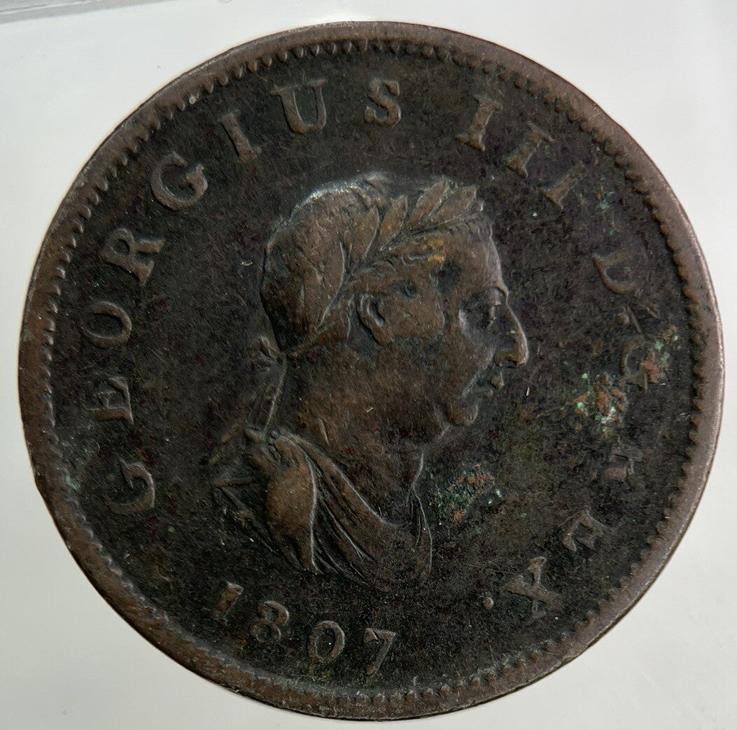 1807 George III 3rd Half - Penny Coin | Fine Collectable Grade